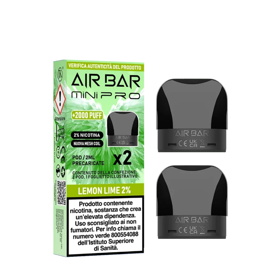 LEMON LIME POD X2 - MINI PRO - AIRBAR - 0 mg/ml - 2ml