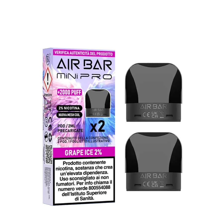 GRAPE ICE POD X2 - MINI PRO - AIRBAR - 0 mg/ml - 2ml