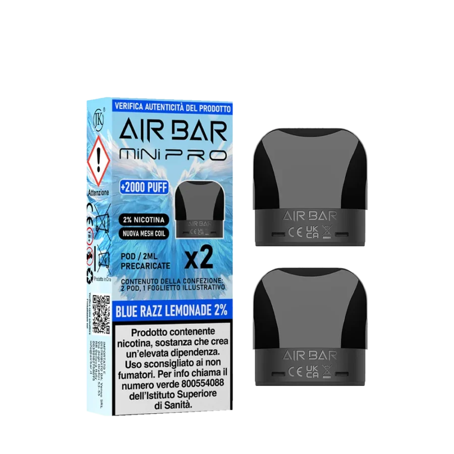 BLUE RAZZ LEMONADE POD X2 - MINI PRO - AIRBAR - 0 mg/ml - 2ml