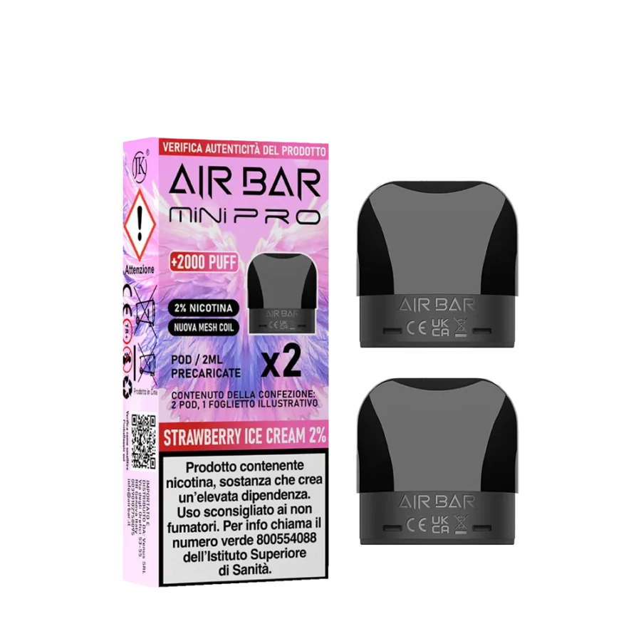 STRAWBERRY ICE POD X2 - MINI PRO - AIRBAR - 0 mg/ml - 2ml