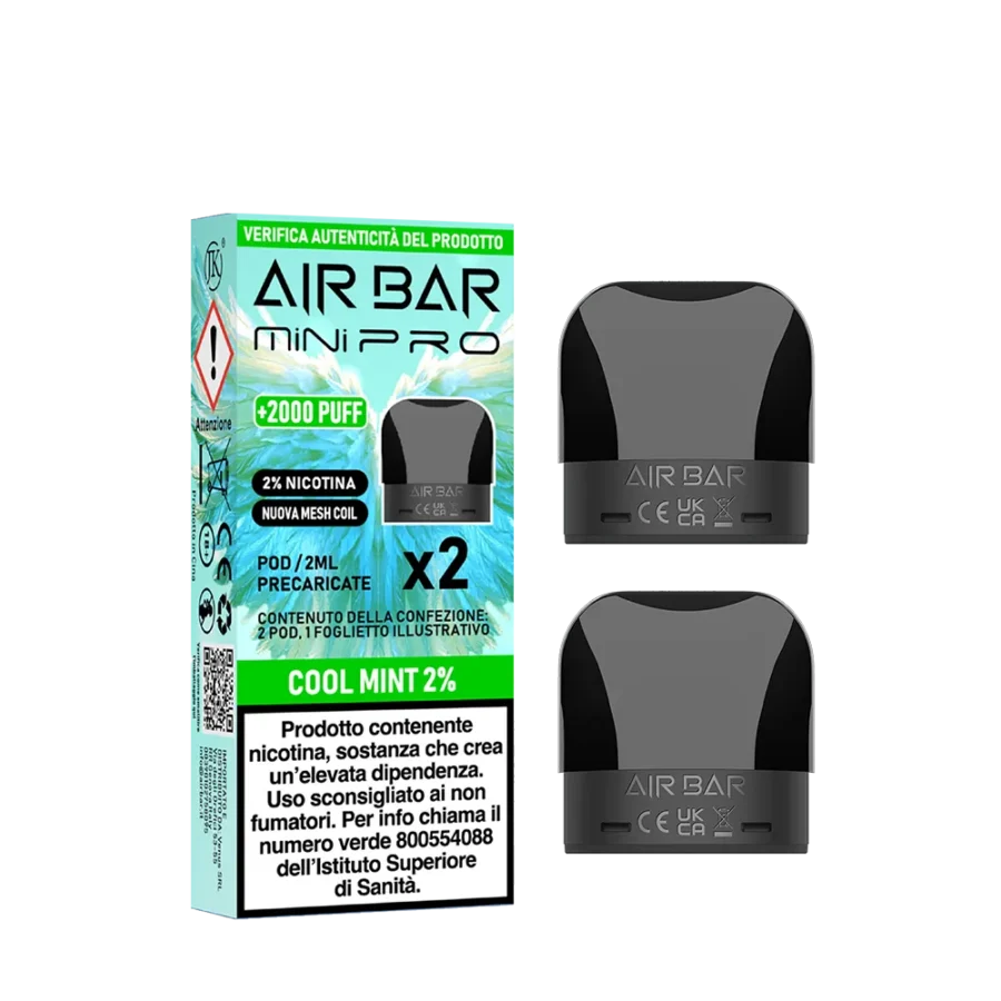 COOL MINT POD X2 - MINI PRO - AIRBAR - 0 mg/ml - 2ml